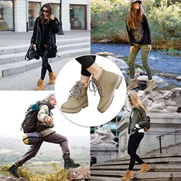 sofysofy Women Work Boots - Waterproof Hiking Outdoor Lightweight Construction Composite Comfortable