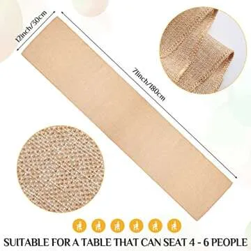 Breling 10 Pack Burlap Table Runners,12 x 71 Inch Rustic Table Runner Boho Place Mats Bulk for Western Wedding Decorations Farmhouse Party Kitchen Coffee Decor(Khaki)