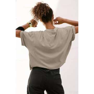 Workout Tops for Women Grey L