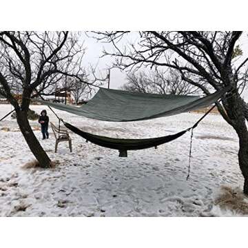 Hanjet Waterproof 10 x 12 Feet Tarp Heavy Duty 9-mil Thick Multi-Purpose Covers Army Green PE Tarpaulin