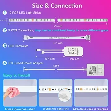 Smart RGB Under Cabinet Lights Kit with Alexa Control