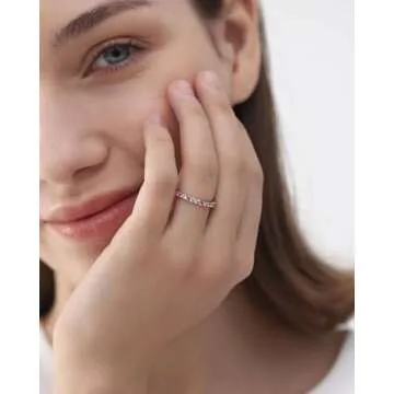 ARTLOVER Size 7 Multi-Color Diamond Eternity Ring