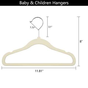 GoodtoU Kids Velvet Hangers Baby Hangers for Closet 20 Pack Non Slip Childrens Infant Hangers Beige