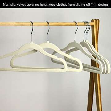 GoodtoU Kids Velvet Hangers Baby Hangers for Closet 20 Pack Non Slip Childrens Infant Hangers Beige