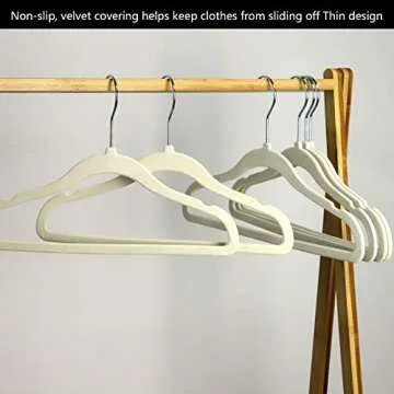 GoodtoU Kids Velvet Hangers Baby Hangers for Closet 20 Pack Non Slip Childrens Infant Hangers Beige