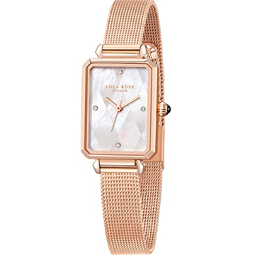Lola Rose Diamond-Pattern Mother-of-Pearl Women's Watch