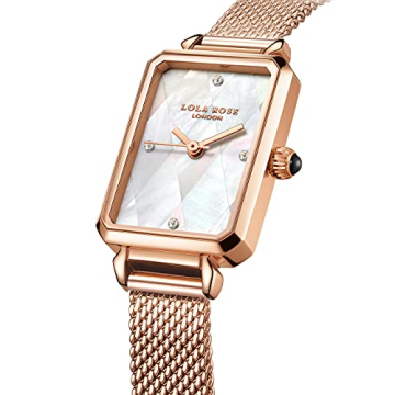 Lola Rose Diamond-Pattern Mother-of-Pearl Women's Watch