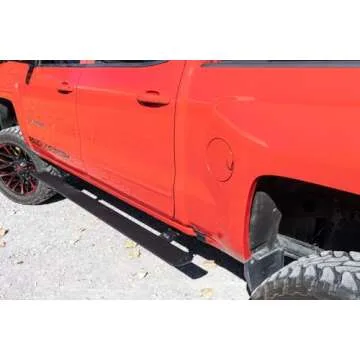 Rough Country Power Running Boards with LED Step Lights for Chevy Silverado/GMC Sierra 1500/2500HD/3500HD, Crew Cab (2014-2018) - Dual Motor Electric Powerstep Board & Retractable Truck Steps