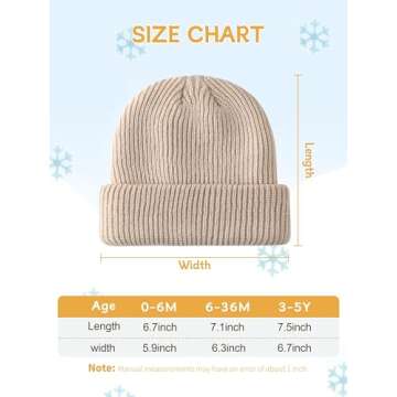 Glooarm 3 Pack Baby Beanie Toddler Boys Girls Beanie Knit Warm Winter Hats Newborn Infant Cuffed Cap...