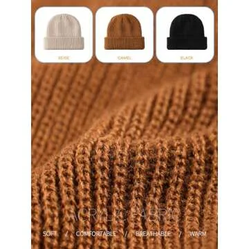 Glooarm 3 Pack Baby Beanie Toddler Boys Girls Beanie Knit Warm Winter Hats Newborn Infant Cuffed Caps, 0-5 Years