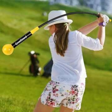 Greatlizard Golf Swing Training Aid Golf Swing Trainer Aid Golf Practice Warm-Up Stick for Strength ...