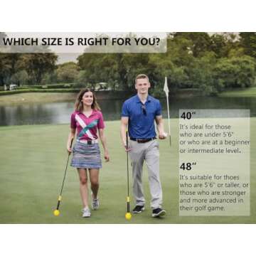 Greatlizard Golf Swing Training Aid Golf Swing Trainer Aid Golf Practice Warm-Up Stick for Strength Flexibility and Tempo Training Golf Golf Swing Aid for Men and Women