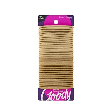 Goody Ouchless Elastic Hair Tie - 32 Count, Blonde - 4MM for Medium Hair - Slideproof Pain-Free Hair...
