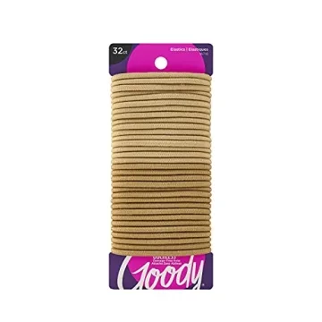 Goody Ouchless Elastic Hair Tie - 32 Count, Blonde - 4MM for Medium Hair - Slideproof Pain-Free Hair...