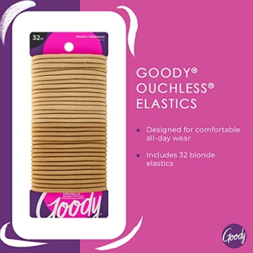 Goody Ouchless Elastic Hair Tie 32 Count Blonde Pain-Free