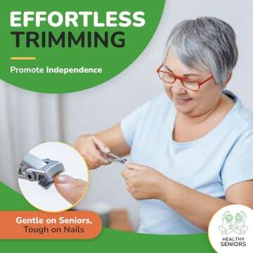 Healthy Seniors Complete Nail and Toenail Clippers for Seniors with Thick Toenails, Big Toe Nail Cli...