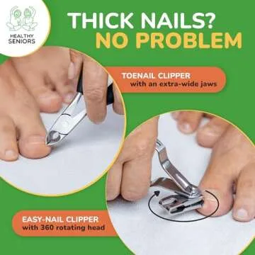 Healthy Seniors Nail Clippers for Thick Toenails & Easy Care