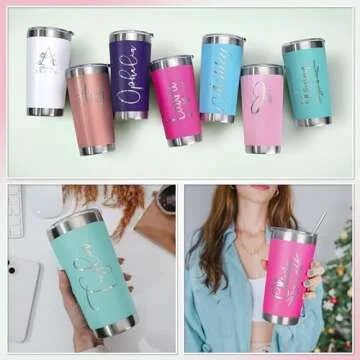 Be Burgundy Personalized Tumbler with Engraved Name - 12 Designs, 20 Oz Coffee Tumbler with Slider Lid, Teal, Double Wall Insulated Tumbler- Gift for Women, Mom, Personalized Gifts for Women