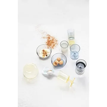 Creative Co-Op Stemmed Bubble, 3 Colors Wine Glass Set, 3" L x 3" W x 5" H, Multicolor