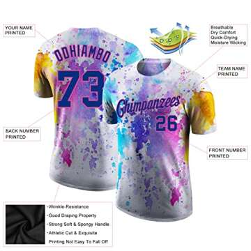 Custom Colorful Baseball Jerseys Sports T-Shirts for Men Women Youth Boys Girls, Personalized Round ...