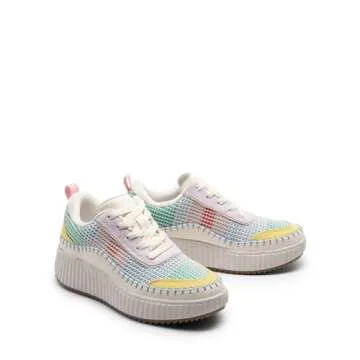 DREAM PAIRS Women's Chunky Platform Sneakers in White Rainbow