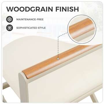 Grand patio Extra-Wide 2-Pack Directors Chairs, Folding Dining Chair Set of 2 with Sling and Woodgrain Armrests, Outdoor, Apricot