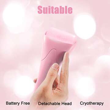 YLTNEUQER Ice Roller for Face & Eye, Ice Face Roller Massager, Facial Skin Care Tools for Reduce Puffiness Migraine Pain Relief (Pink)