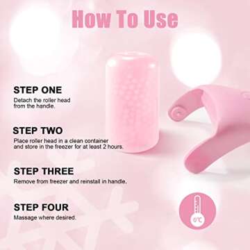 YLTNEUQER Ice Roller for Face & Eye, Ice Face Roller Massager, Facial Skin Care Tools for Reduce Puffiness Migraine Pain Relief (Pink)