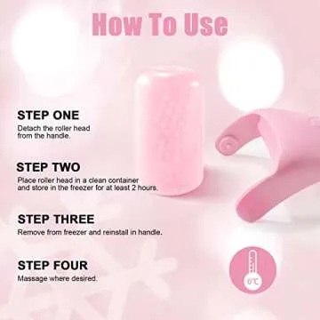 YLTNEUQER Ice Roller for Face & Eye, Ice Face Roller Massager, Facial Skin Care Tools for Reduce Puffiness Migraine Pain Relief (Pink)