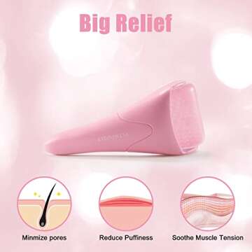 YLTNEUQER Ice Roller for Face & Eye, Ice Face Roller Massager, Facial Skin Care Tools for Reduce Puffiness Migraine Pain Relief (Pink)