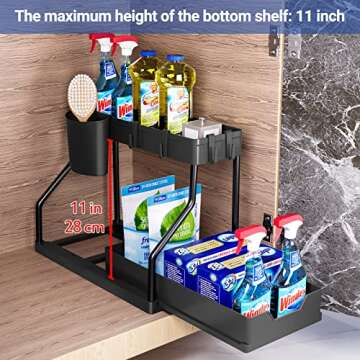 Puricon Under Sink Organizer - 2-Tier Storage Solution