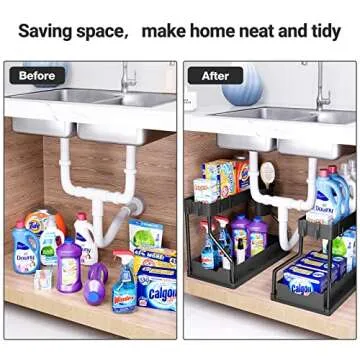Puricon Under Sink Organizer - 2-Tier Storage Solution