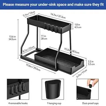 Puricon Under Sink Organizer - 2-Tier Storage Solution