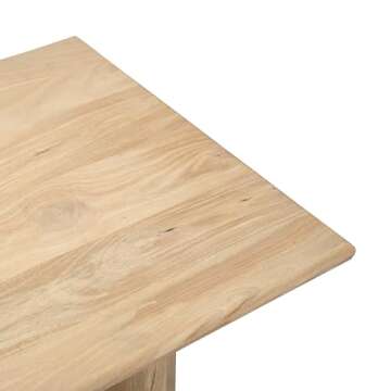 East at Main Indigo Road by Egypt Sherrod Trapezium Mango Wood Coffee Table – Modern Organic Rectangular Table, Minimalist Natural Solid Wood Design for Living Room