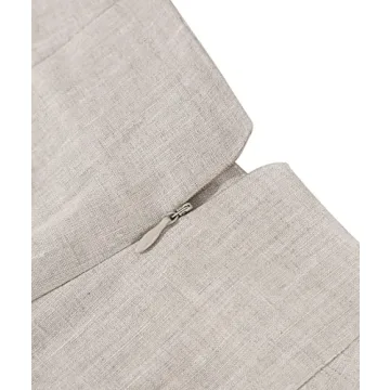 Amazhiyu Womens Pure Linen High Waist Wide Leg Pants with Pockets for Casual Summer Flax, Small