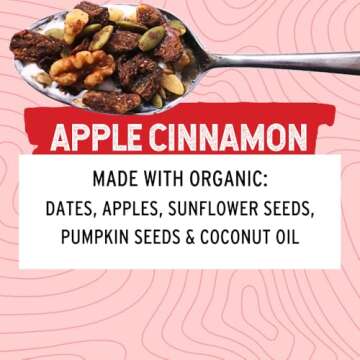 Wildway Keto Granola with Organic Ingredients | Apple Cinnamon | Grain-Free, Gluten-Free Cereal | Vegan, Low Carb & No Sugar Added | Paleo-Friendly, Non-GMO | Nutrient-Rich Fruit & Nut Snack | 8oz