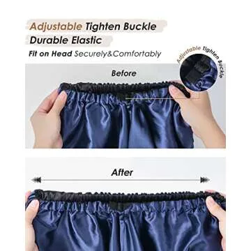 Long Satin Silk Hair Bonnet for Sleeping - Curly Hair Care