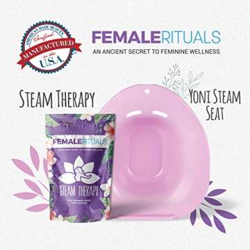 FEMALE RITUALS Yoni Steam Seat Kit with Yoni Steam Herbs (4 Ounce) Steam Bundle - Yoni Steam Seat fo...