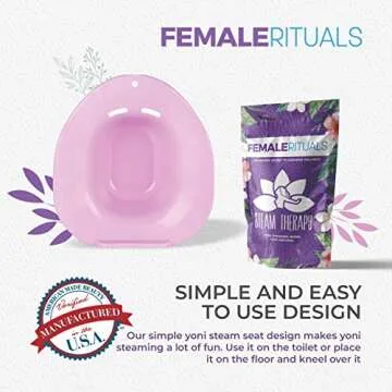 FEMALE RITUALS Yoni Steam Seat Kit with Yoni Steam Herbs (4 Ounce) Steam Bundle - Yoni Steam Seat for Toilet - Yoni Steam Herbs for Cleansing - V Steam - Detox Yoni Pot Steamer for Women