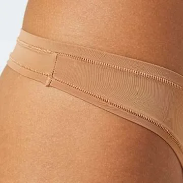 Amazon Essentials Women's Thong Underwear (Available in Plus Size), Pack of 6, Black/Washed Bronze, Small