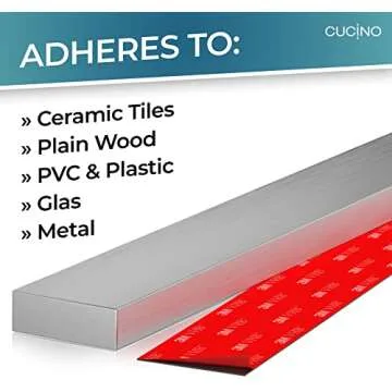 CUCINO Magnetic Knife Holder for Wall 16" No Drilling incl. Self Adhesive Tape - Extra strong Knife Holder - Awarded Knife Magnetic Strip - Made of Stainless Steel