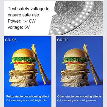 Photo Studio Light Box, PULUZ Mini Folding Lightbox LED Ring Light Portable Photo Box Shooting Tent Box Kit 12 Colors Backdrops USB Light Box Photography for Small Items Photo Booth 9.8 x 9.8