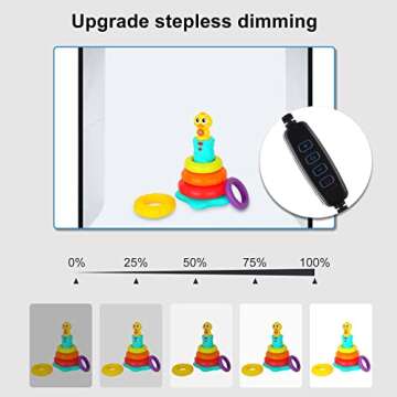 Photo Studio Light Box, PULUZ Mini Folding Lightbox LED Ring Light Portable Photo Box Shooting Tent Box Kit 12 Colors Backdrops USB Light Box Photography for Small Items Photo Booth 9.8 x 9.8