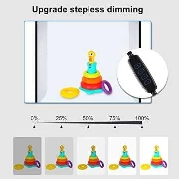 Photo Studio Light Box, PULUZ Mini Folding Lightbox LED Ring Light Portable Photo Box Shooting Tent Box Kit 12 Colors Backdrops USB Light Box Photography for Small Items Photo Booth 9.8 x 9.8