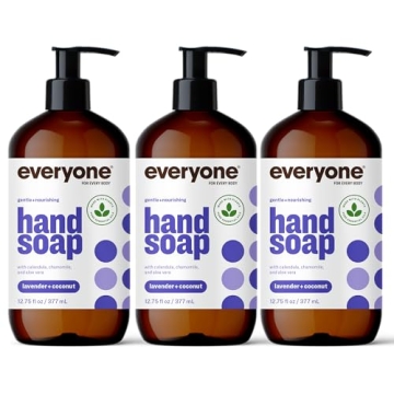 Everyone Liquid Hand Soap, 12.75 Ounce (Pack of 3), Lavender and Coconut, Plant-Based Cleanser with ...