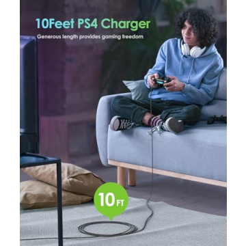 6amLifestyle 10FT Micro USB Charging Cables for PS4