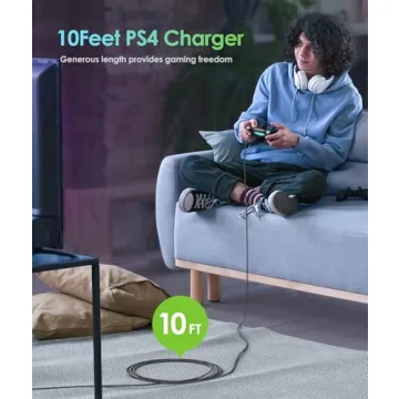 6amLifestyle 10FT Micro USB Charging Cables for PS4