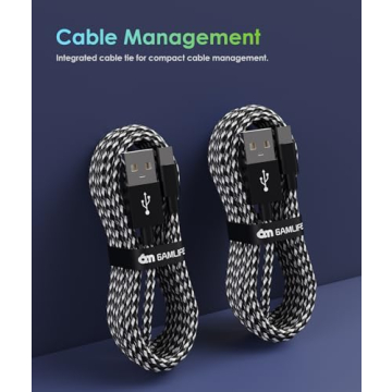 6amLifestyle 10FT Micro USB Charging Cables for PS4