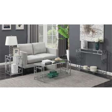 Elegant Town Square Chrome Console Table for Modern Homes