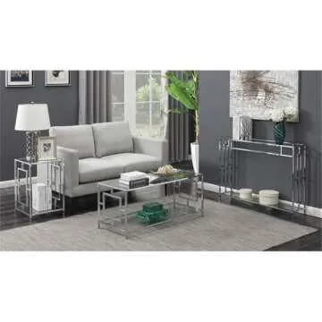 Elegant Town Square Chrome Console Table for Modern Homes